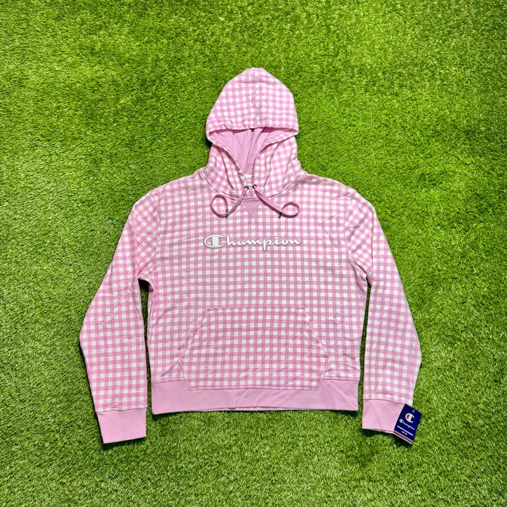 NWT Champion Campus French Terry Women’s Hoodie Sweatshirt Large Pink White